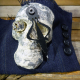 Paper mache skull is lightweight Day of the dead Edwardian men's skull cuff bracelet