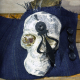 Repurposed watch parts Day of the dead Edwardian men's skull cuff bracelet