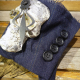 Recycled men's suit Day of the dead Edwardian men's skull cuff bracelet