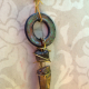organic style with turquoise chain upcycled washer crystal necklace with turquoise cord and brass