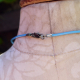 silver tone clasp enamel washer crystal necklace with turquoise cord and brass