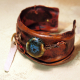 turquoise ceramic bead accent For goodness sake_crushed_copper_cuff_recycled_chains_beads Jomama
