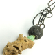oblong pendant with enamel wire jewelry