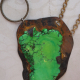Green magnesite recycled boho necklace Beautiful green magnestie stone