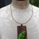 Green jasper recycled tin can prong necklace