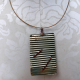 pendant back Green jasper recycled tin can prong necklace