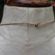 brass guitar hook closure Green jasper recycled tin can prong necklace
