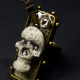 cast concrete skull Steampunk day of the dead men's adjustable ring