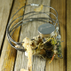 engraved "Jomama" Industrial steel wire, drawer pull and yarn bracelet