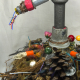 tutu is plastic caps, pods, fibers, light bulbs, industrial art