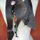 organic jewelry brown bohemian leather vest style bib necklace