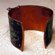 adjustable Etched copper cuff "life" obstacles and hoops