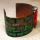 texture and patina Etched copper cuff "life" obstacles and hoops