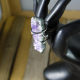 floating stone oblong amethyst steel ring
