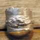 Unisex organic pewter nugget terrain ring