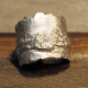 silver look pewter Unisex organic pewter nugget terrain ring