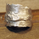 rugged look Unisex organic pewter nugget terrain ring