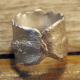 adjustable Unisex organic pewter nugget terrain ring