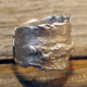 Unisex organic pewter nugget terrain ring