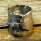 Blackened unisex organic pewter nugget terrain ring