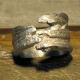 organic style Unisex pewter organic wood look ring
