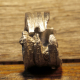 adjustable Unisex pewter organic wood look ring
