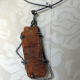wire worn closed "Jazzy Terrain" orange brick steel wire pendant necklace