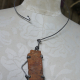 "Jazzy Terrain" orange brick steel wire pendant necklace