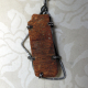 "Jazzy Terrain" orange brick steel wire pendant necklace