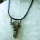 steel wire accent Chunky relics and ruins orange tone concrete shard necklace