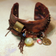 lots of accent beads salvaged_crushed_copper_cuff_recycled_chains_beads_vintage_parts_brass Jomama