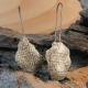 organic style screen mesh sterling silver earrings