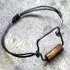 Steel wire wooden bead square bangle