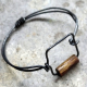 hammered steel bangle Steel wire wooden bead square bangle