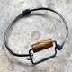 Steel wire wooden bead square bangle