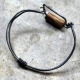 twisted barb wire affect Steel wire wooden bead square bangle