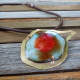 turquoise and red enamel pendant fine art jewelry