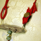 Wood look concrete driftwood necklace with Czech glass