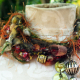lots of charms Yarn fringe mixed media charm necklace