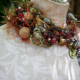wooden beads Yarn fringe mixed media charm necklace