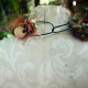 steel loop hook Yarn fringe mixed media charm necklace