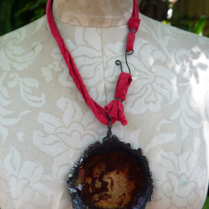 Airplane parts resin disc necklace