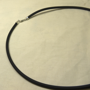Black rubber 4mm sterling silver clasp