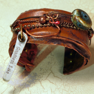 For goodness sake_crushed_copper_cuff_recycled_chains_beads Jomama