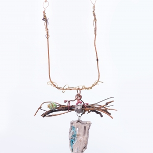 recycled conponents boho necklace