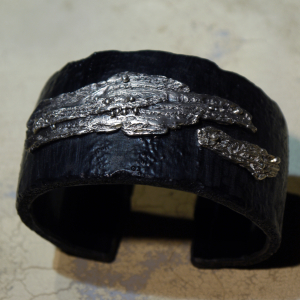 Sterling silver & pvc cuff