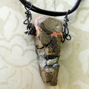 Chunky relics and ruins orange tone concrete shard necklace