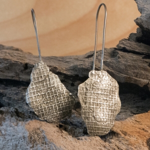 screen mesh sterling silver earrings