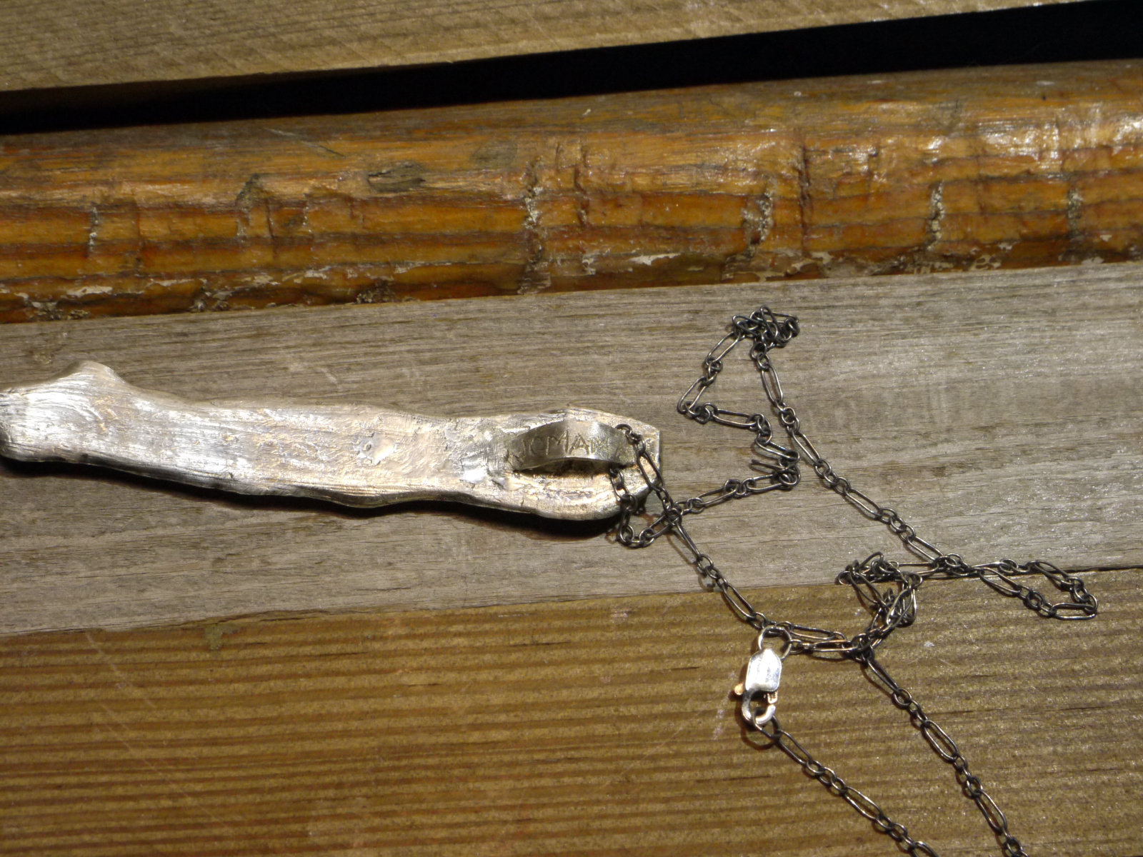 Sterling silver textured zipper pendant necklace Jomama