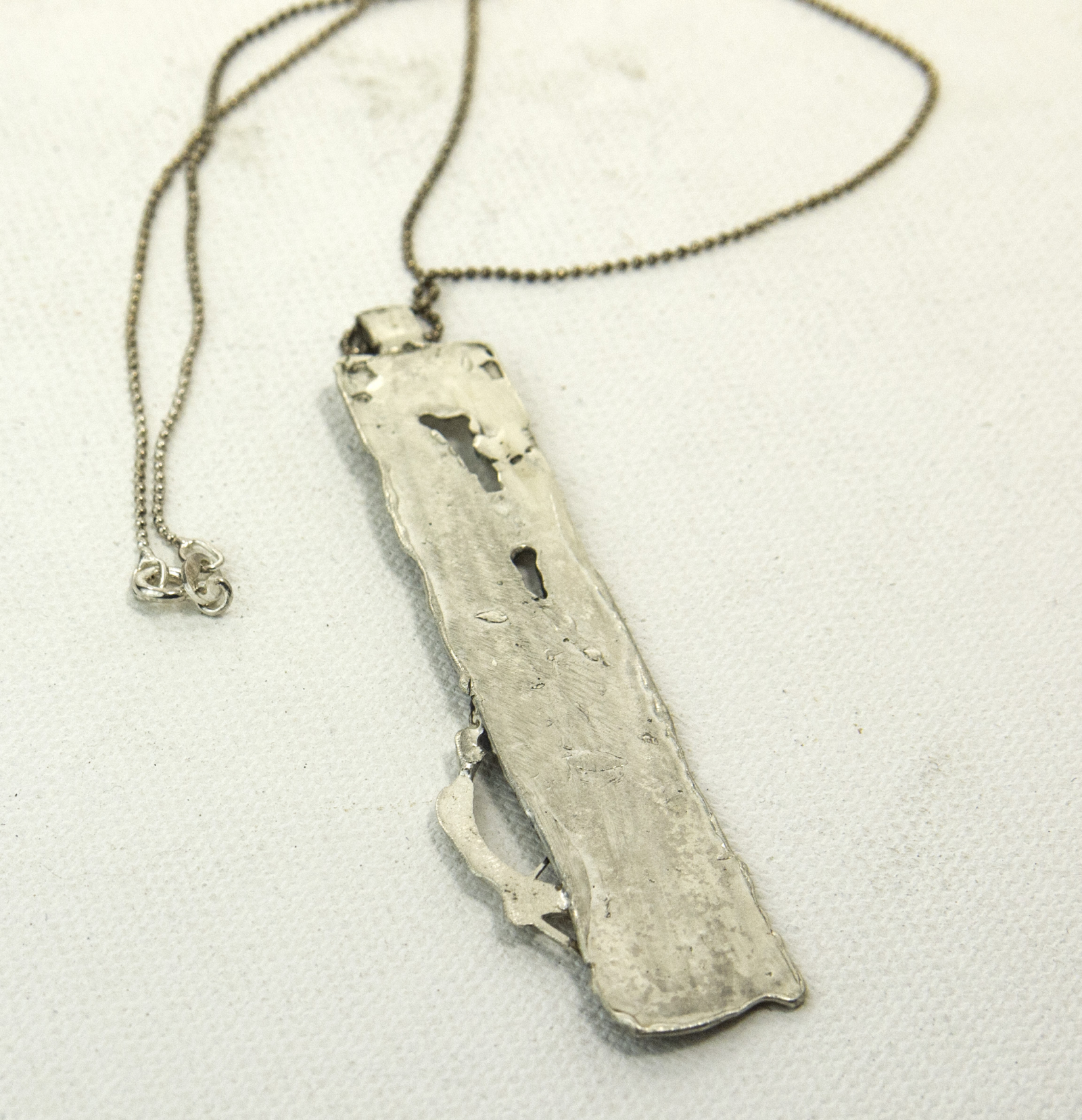 Organic textured sterling silver pendant necklace Jomama